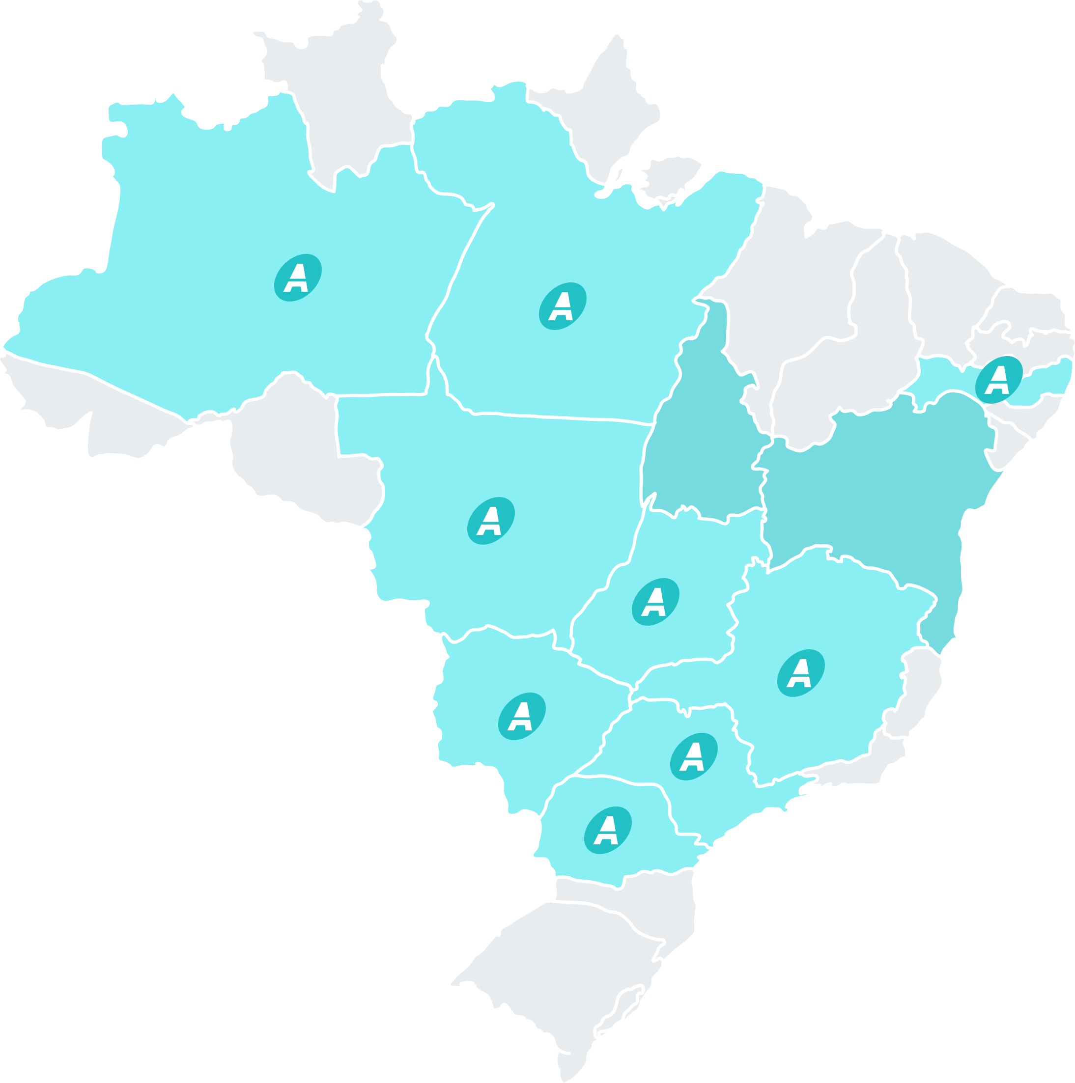 Mapa das unidades Agrolog